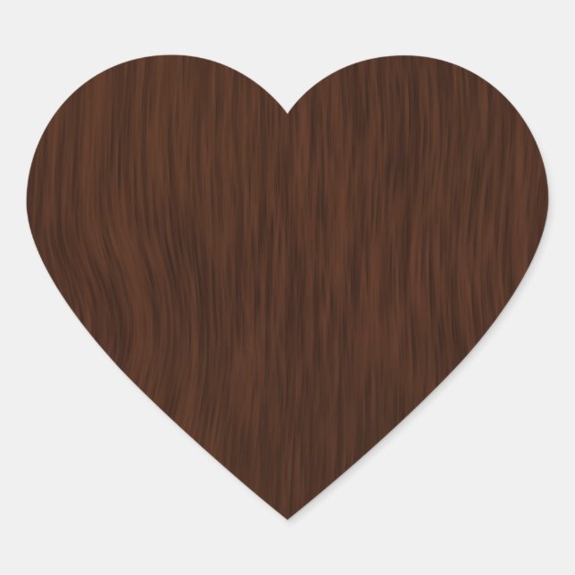 Dark Rough Wood Grain Background Heart Sticker (Front)