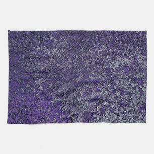 Dark Royal Purple Rusted Metal Texture Abstract Tea Towel