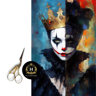 Dark Royalty Harlequin Abstract Art Decoupage  Tissue Paper