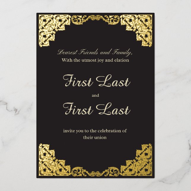 Dark Royalty Wedding Invitation (Front)