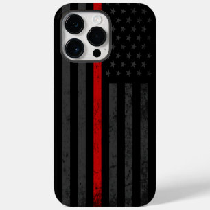 Dark & Rugged Style   Thin Red Line Fire Rescue iPhone 14 Pro Max Case