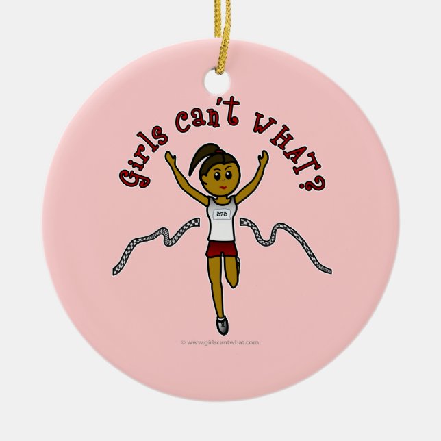 Dark Runner in Red Uniform Ceramic Tree Decoration (Front)