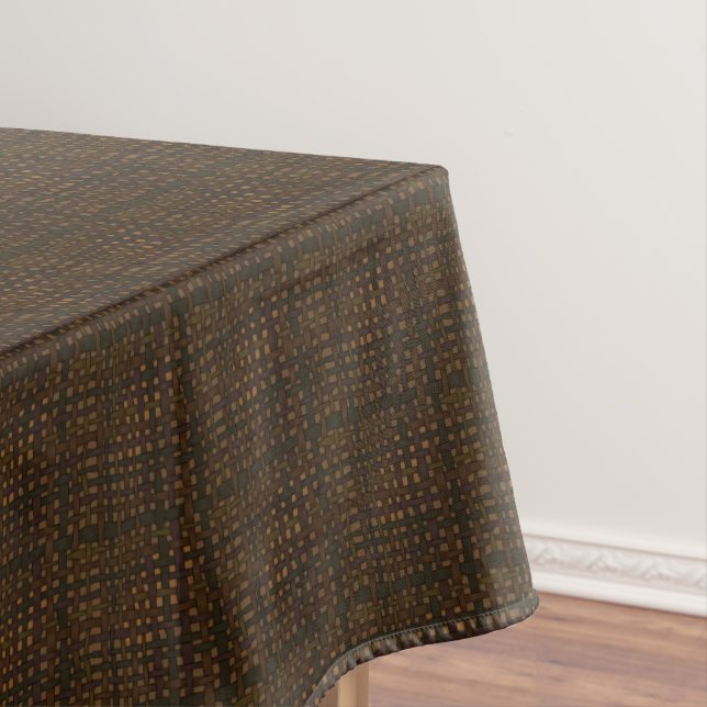 Dark Rustic Burlap with Golden Glow Tablecloth (In Situ)