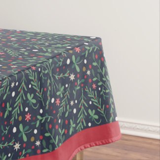 Dark Rustic Christmas Branch Stars Tablecloth