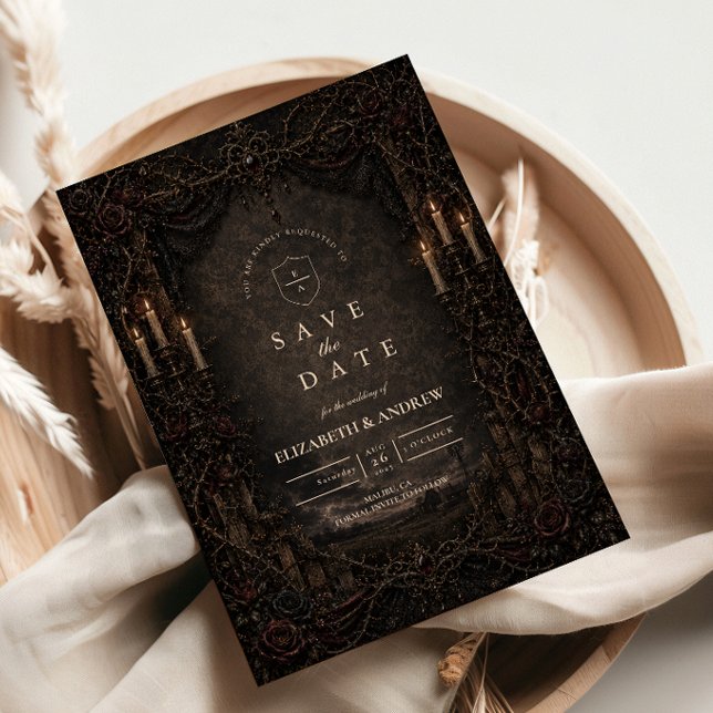 Dark Rustic Country Goth Wedding Save The Date (Creator Uploaded)