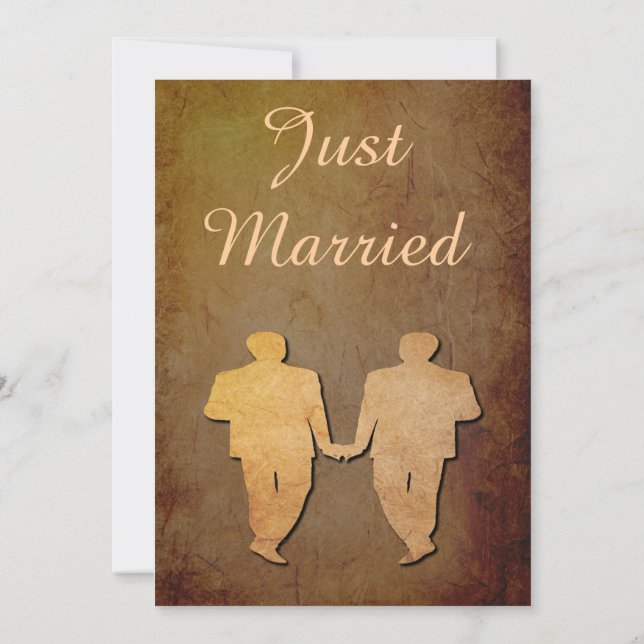 Dark Rustic Gay Wedding Reception Invitation (Back)