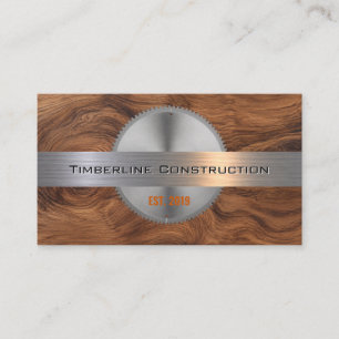 Dark Rustic Timber Carpenter Business Card
