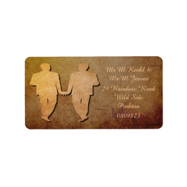 Dark Rustic Vintage Texture Gay Address Labels (Front)