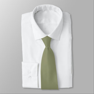 Dark Sage Green 91946E Monochrome Solid Colour Tie
