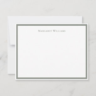 Dark Sage Green Border Professional Modern Card