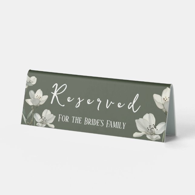 Dark Sage Green Botanical Wedding (Front)