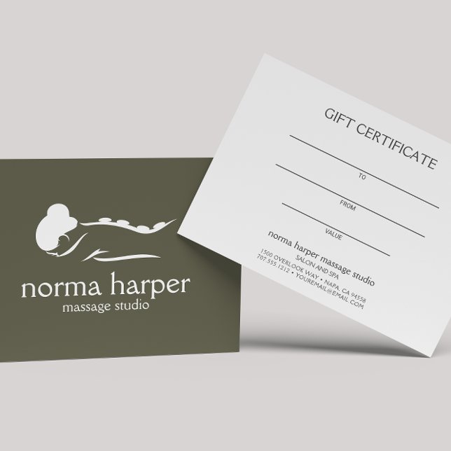 Dark Sage Massage Therapist  Day Spa Gift Card (Creator Uploaded)