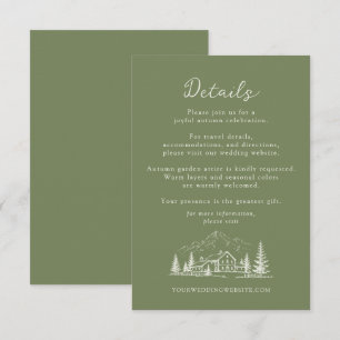 Dark Sage Wedding Details Enclosure Card