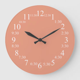 Dark Salmon Classic Colour Matched Large Clock