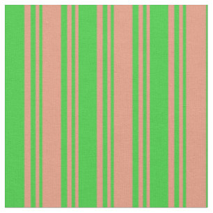 Dark Salmon & Lime Green Coloured Lines Fabric