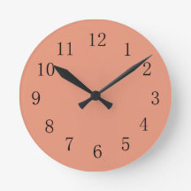 Dark Salmon Round (Medium) Wall Clock