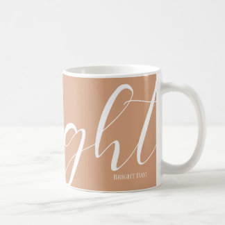 Dark Salmon White Typography Mug