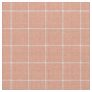 Dark Salmon Windowpane Gingham Plaid Fabric