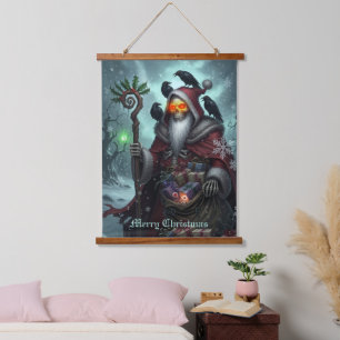 Dark Santa of Shadows – Gothic Christmas Skeleton Hanging Tapestry