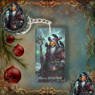 Dark Santa of Shadows – Gothic Christmas Skeleton  Key Ring