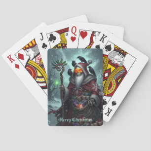 Dark Santa of Shadows – Gothic Christmas Skeleton Playing Cards