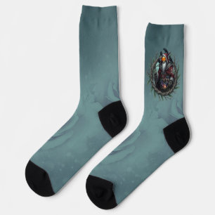 Dark Santa of Shadows – Gothic Christmas Skeleton Socks
