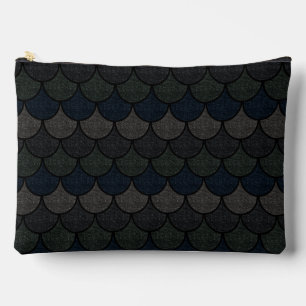 Dark Scalloped Dragon Scale Pattern Accessory Pouch