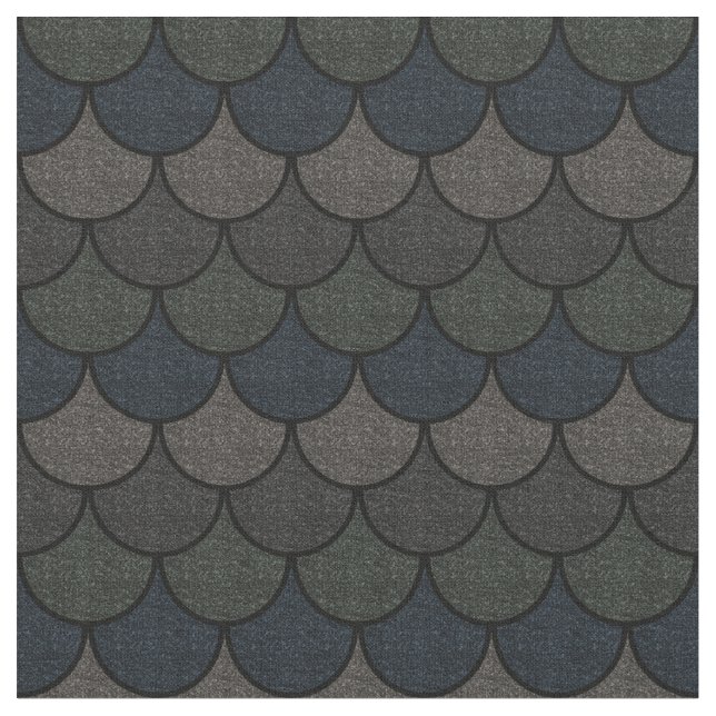 Dark Scalloped Dragon Scale Pattern Fabric (Close Up)