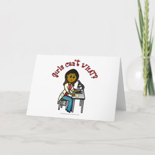 Dark Scientist Girl Card