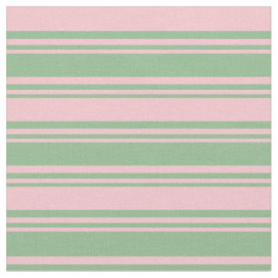 Dark Sea Green and Pink Coloured Stripes Fabric