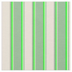 Dark Sea Green, Bisque, and Lime Coloured Pattern Fabric