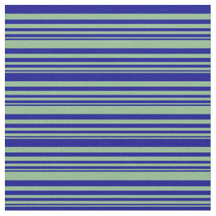 Dark Sea Green & Dark Blue Stripes Fabric