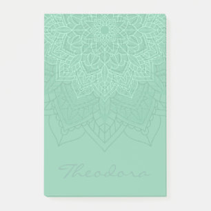 ”Dark Sea Green” Mandala Post-it Notes
