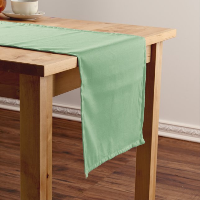 Dark Sea Green Solid Colour Table Runner (In Situ)