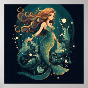 Dark Sea Mermaid Poster