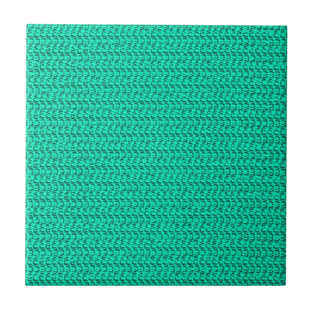 Dark Seafoam Green Weave Mesh Look Tile (Front)
