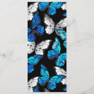 Dark Seamless Pattern with Blue Butterflies Morpho Advice Card