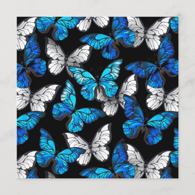 Dark Seamless Pattern with Blue Butterflies Morpho Programme (Front)