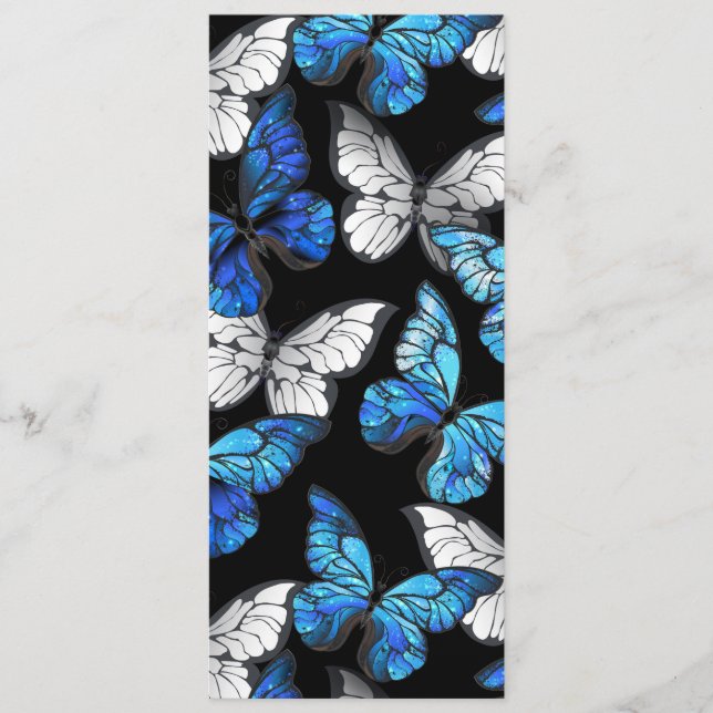 Dark Seamless Pattern with Blue Butterflies Morpho Programme (Front)