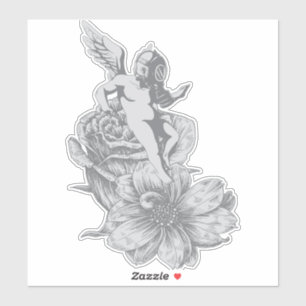 Dark Seraphim and Flowers