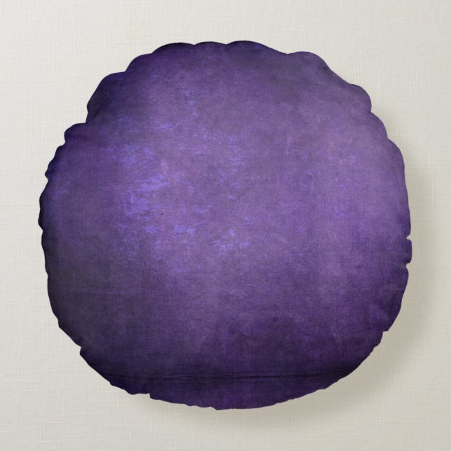 Dark Shadow Grunge Background - Purple  Round Cushion (Front)