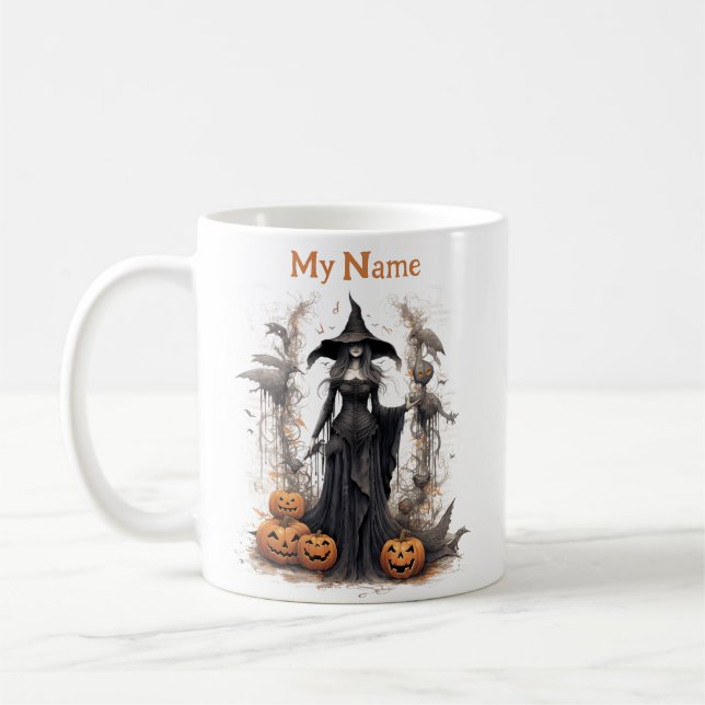Dark Shadow Queen: Halloween Witch Customized Cup (Left)