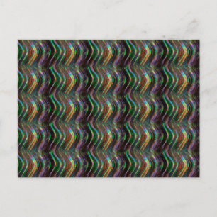 Dark Shiny Holographic Wave Pattern Pixel Postcard