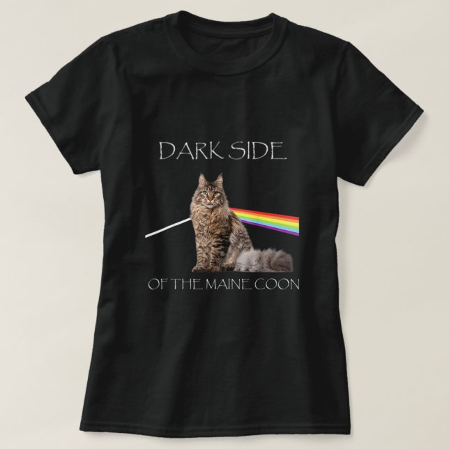 Dark Side Of Maine Coon Cute Cat S Girls.png T-Shirt (Design Front)