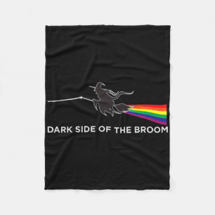 Dark Side Of The Broom Clic Rock Witch Funny Hallo Fleece Blanket