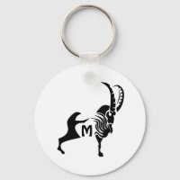 Dark Silhouette Ram in Black Ink Monogram