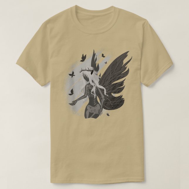 Dark Skeleton Fairy Fantasy  T-Shirt (Design Front)