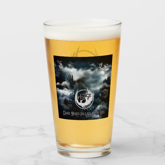 Dark Skies Filled With Lies Glass Tumbler (Front Filled)