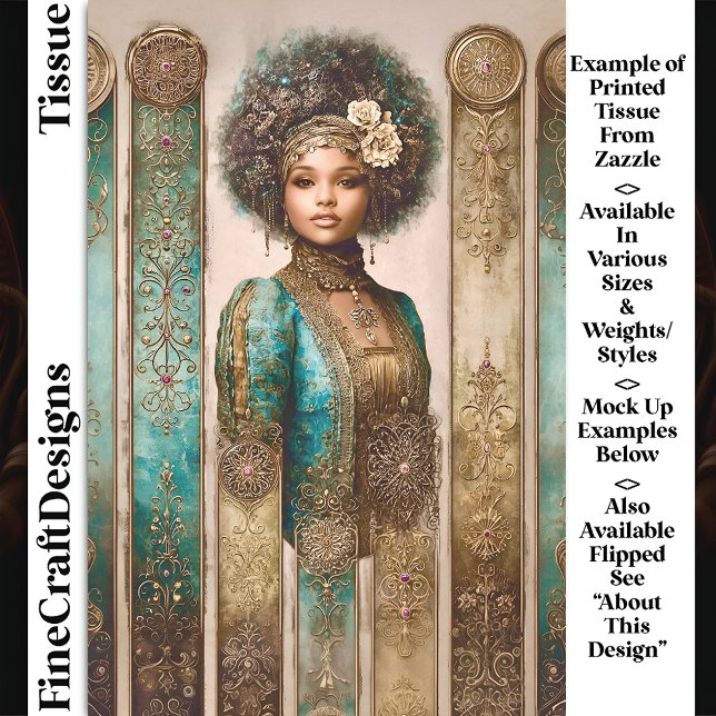 Dark Skin Woman, Baroque Panels DY1R Decoupage Tissue Paper (Creator Uploaded)