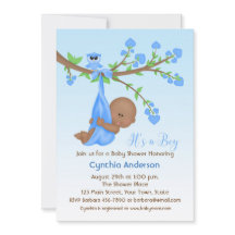 Dark Skinned Baby Boy in Tree, Baby Shower
